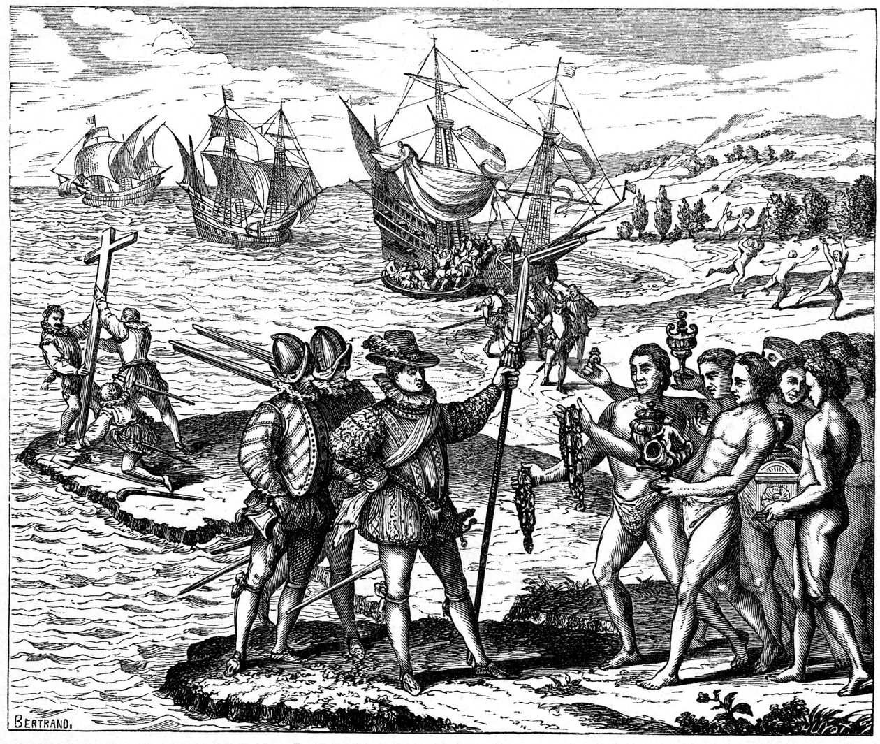 热那亚探险家克里斯托弗·哥伦布（Christopher Columbus），发现美国，1492年5月12日1590 作者 西奥多·德布瑞