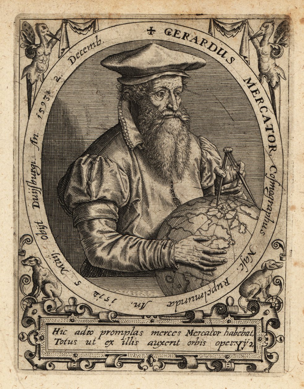 Gerardus Mercator，地理学家。 作者 西奥多·德布瑞