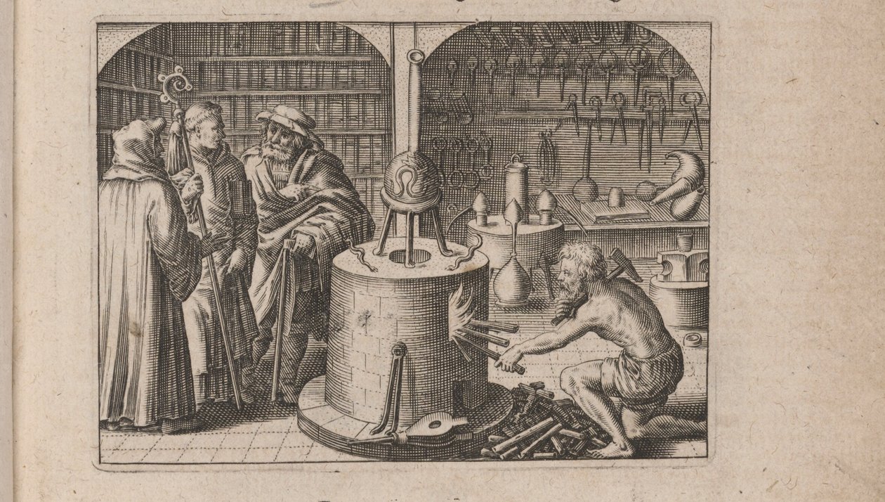 插图Tripvs avrevs，也就是三个最选择..部分化学家，1618 作者 西奥多·德布瑞