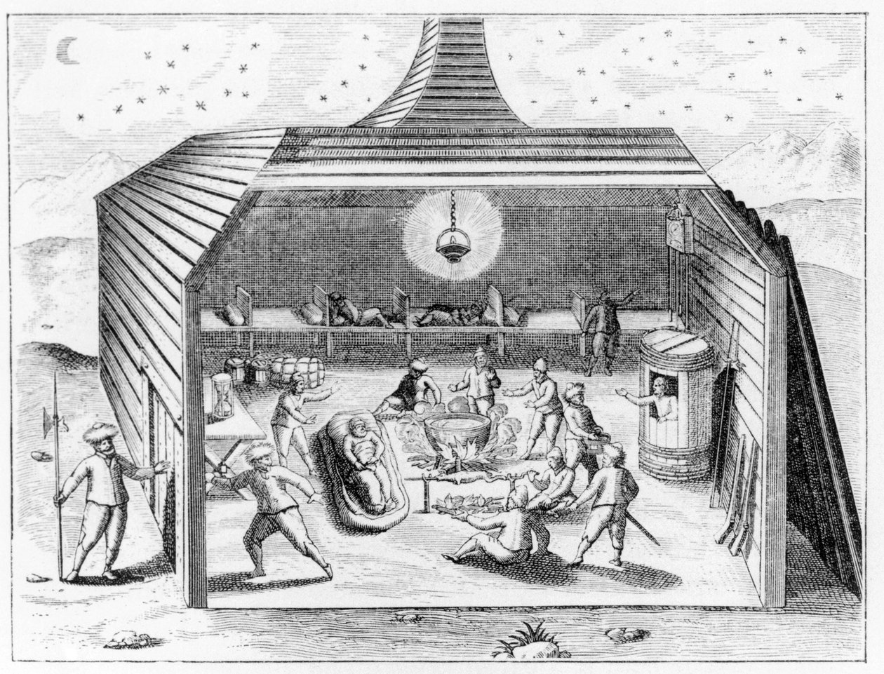 位于Novaya Zemlya的Barents&39;House，来自AE Nordenskiold的“亚洲和欧洲的Vega环绕之旅”，1881年出版 作者 西奥多·德布瑞
