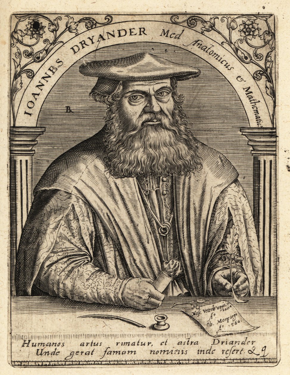 Johann Dryander，德国解剖学家 作者 西奥多·德布瑞