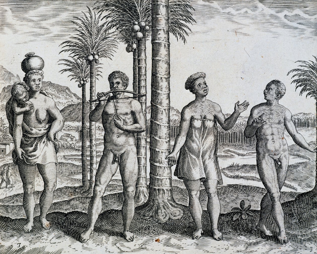 埃塞俄比亚本土，来自Theodor de Bry（1528-1598）的作品India Orientalis雕刻，非洲 作者 西奥多·德布瑞