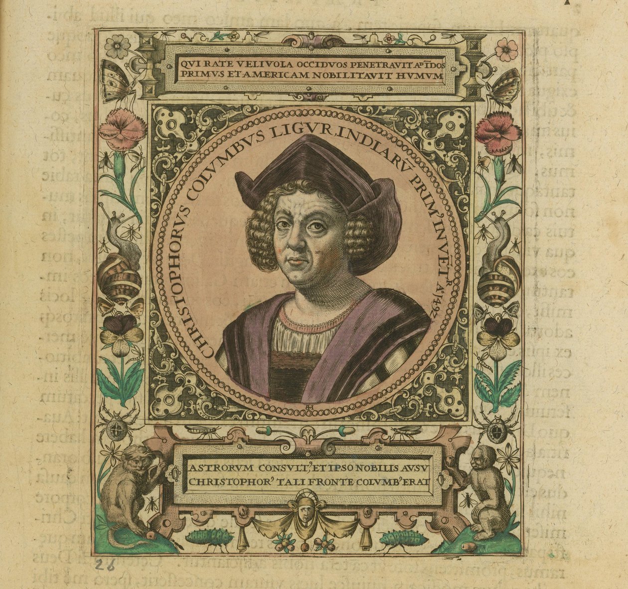 克里斯托弗·哥伦布的画像，1595年。 作者 西奥多·德布瑞