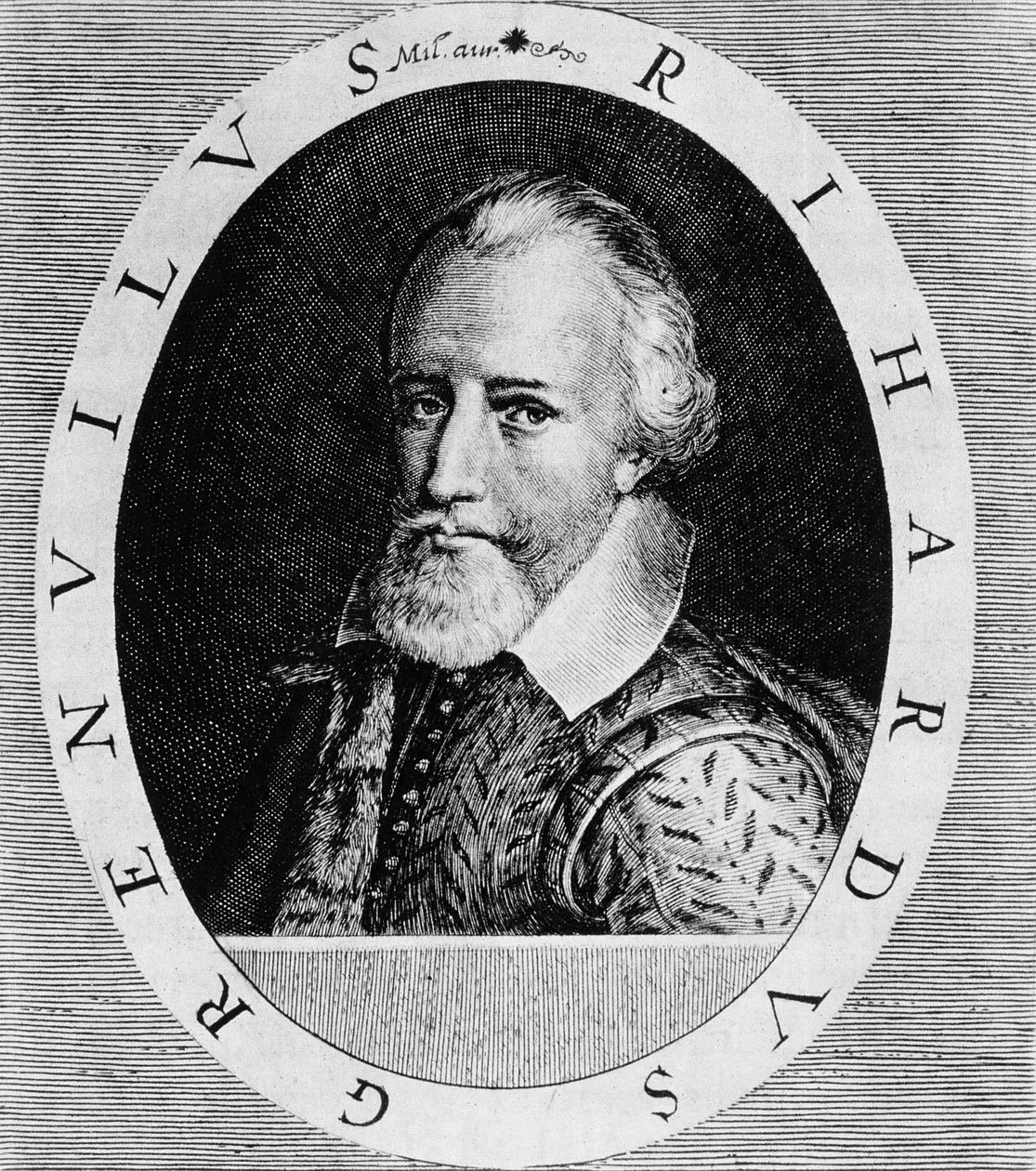 理查德格伦维尔爵士（约1541-91），来自约翰·路德维希·戈特弗里德的“纽维世界与美国历史”，由法兰克福的Mattaeus Merian出版，1631年 作者 西奥多·德布瑞
