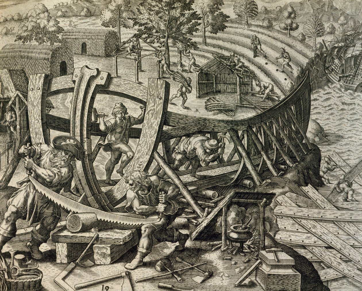 西奥多·德·布赖 (1528-1598) 出自美国历史的西班牙海员建造的帆船 作者 西奥多·德布瑞