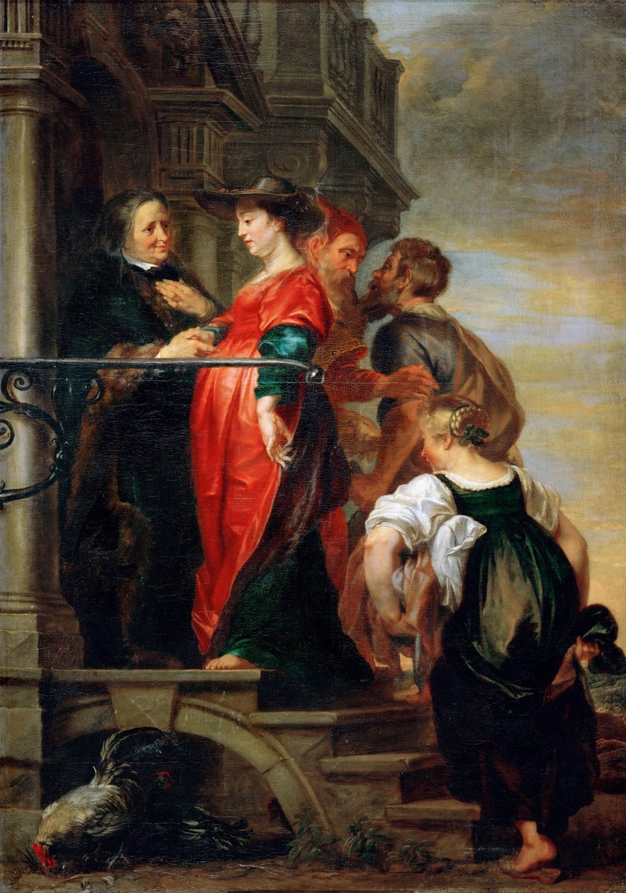 La Visitation de la Vierge Marie - The Visitation of the Blessed Vierge Marie，Thulden, Theodoor, van (1606-1669)。 布面油画，1669 年之前。尺寸：205x144 厘米。 维也纳艺术史博物馆 作者 西奥多·范·图尔登
