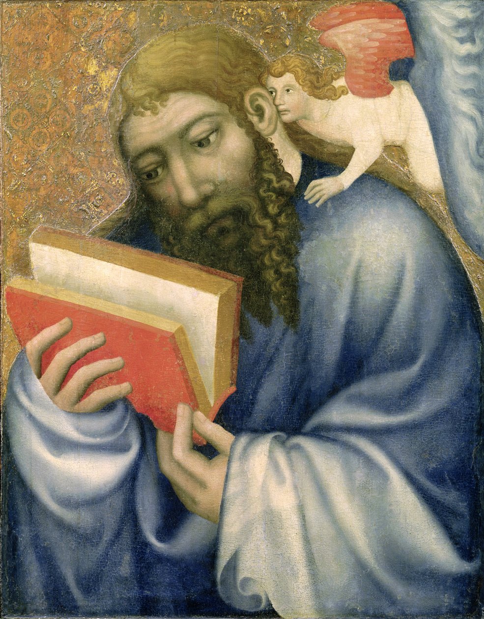 圣马太，来自Karlstejn城堡的教堂，c.1365（面板上的蛋彩画） 作者 布拉格Theodoricus