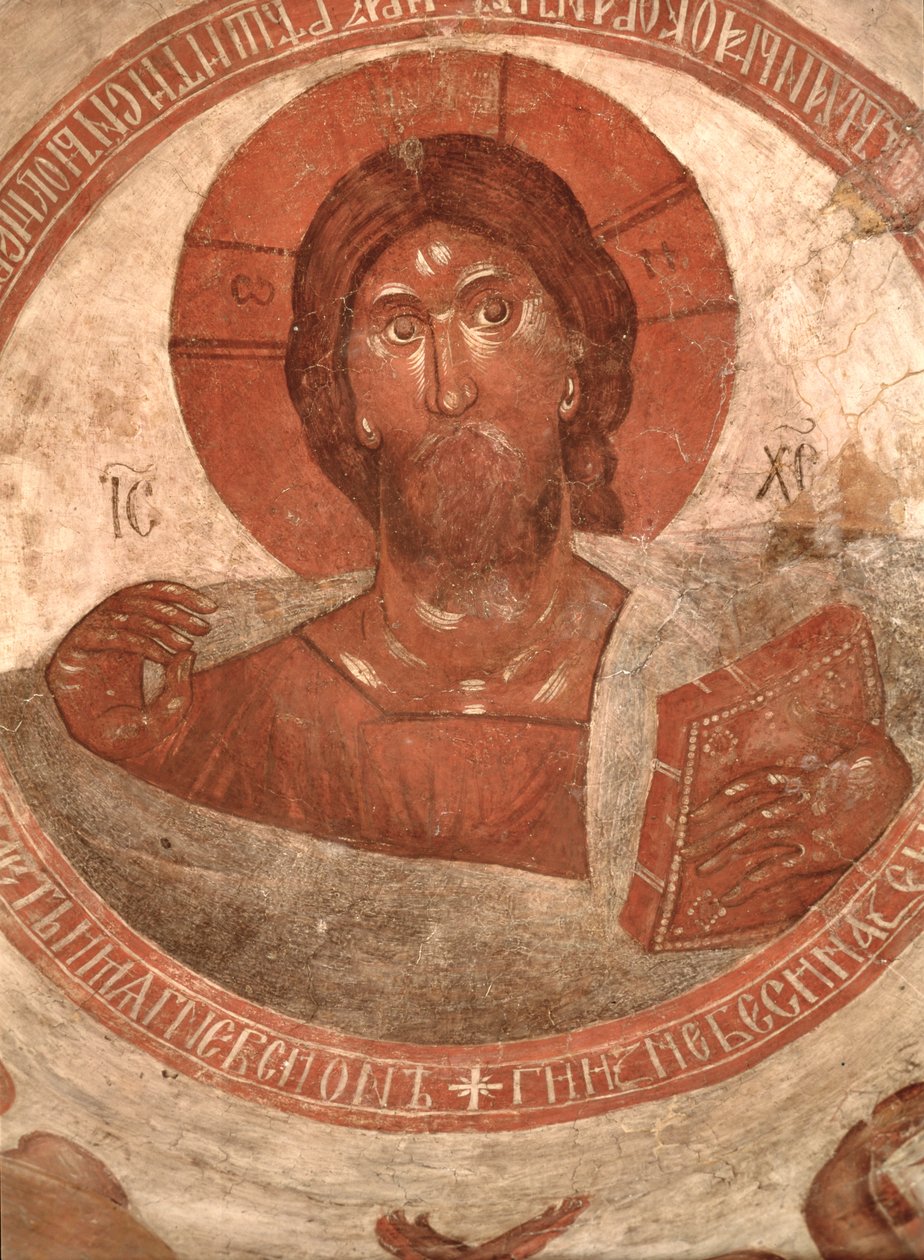 Christ Pantocrator，在教堂的圆顶上，1378年 作者 Theophanes希腊文