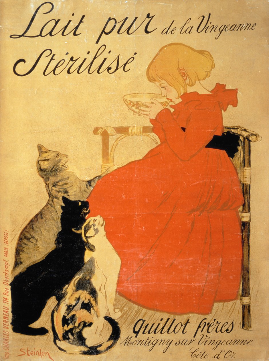 &39;来自La Vingeanne的纯净消毒牛奶&39;，1894年 作者 西奥菲勒·亚历山大·斯坦伦