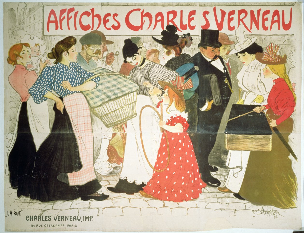 &39;The Street&39;，打印机Charles Verneau的海报，1896年 作者 西奥菲勒·亚历山大·斯坦伦