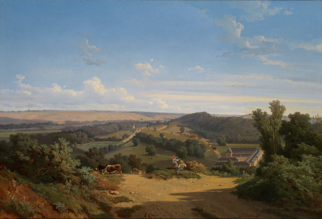 抵达新公园，Chateau dEu，1846 作者 西奥菲尔·布兰查德（Theophile Blanchard）