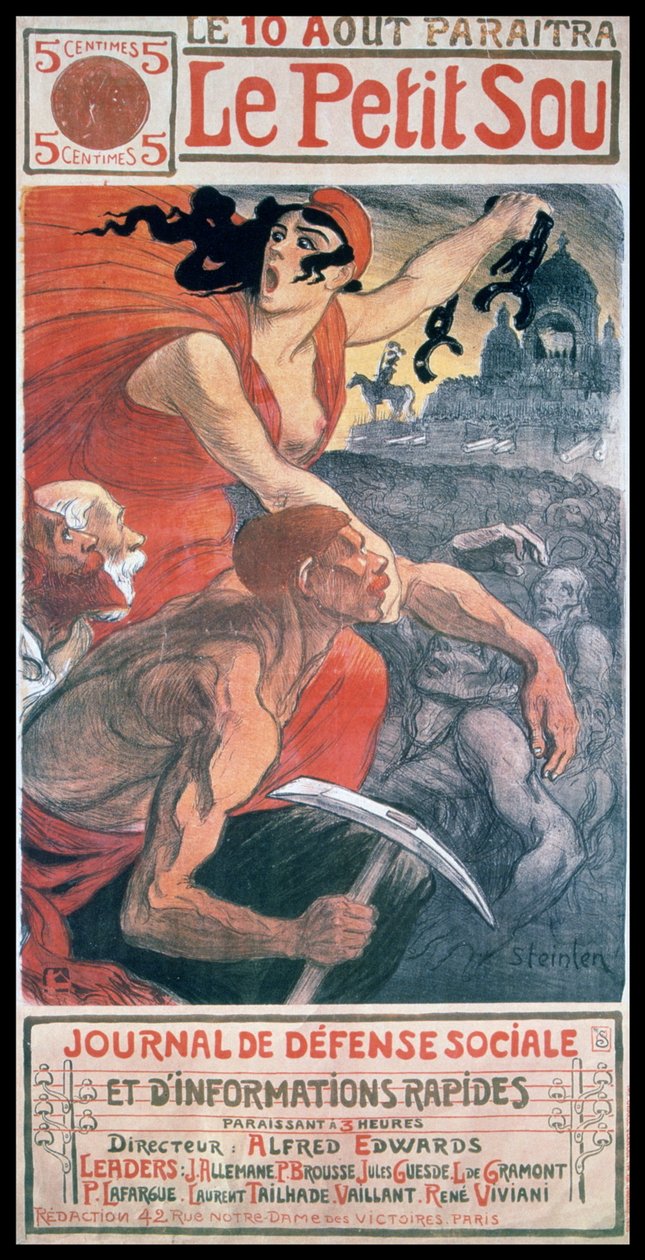Steinlen 为法国杂志“Le Petit Sou”设计的新艺术风格封面 作者 西奥菲勒·亚历山大·斯坦伦
