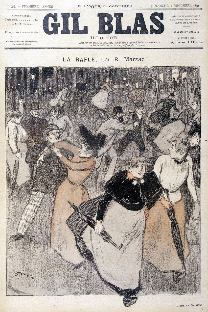 Steinlen 在 Gil Blas 作画，1891 年 6 月 12 日。 作者 西奥菲勒·亚历山大·斯坦伦