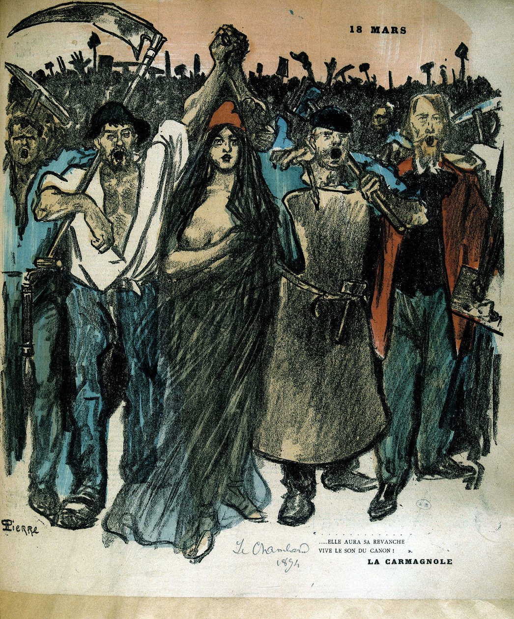 La Carmagnole - 在“Le Chambard”中（共和国的寓言） 作者 西奥菲勒·亚历山大·斯坦伦