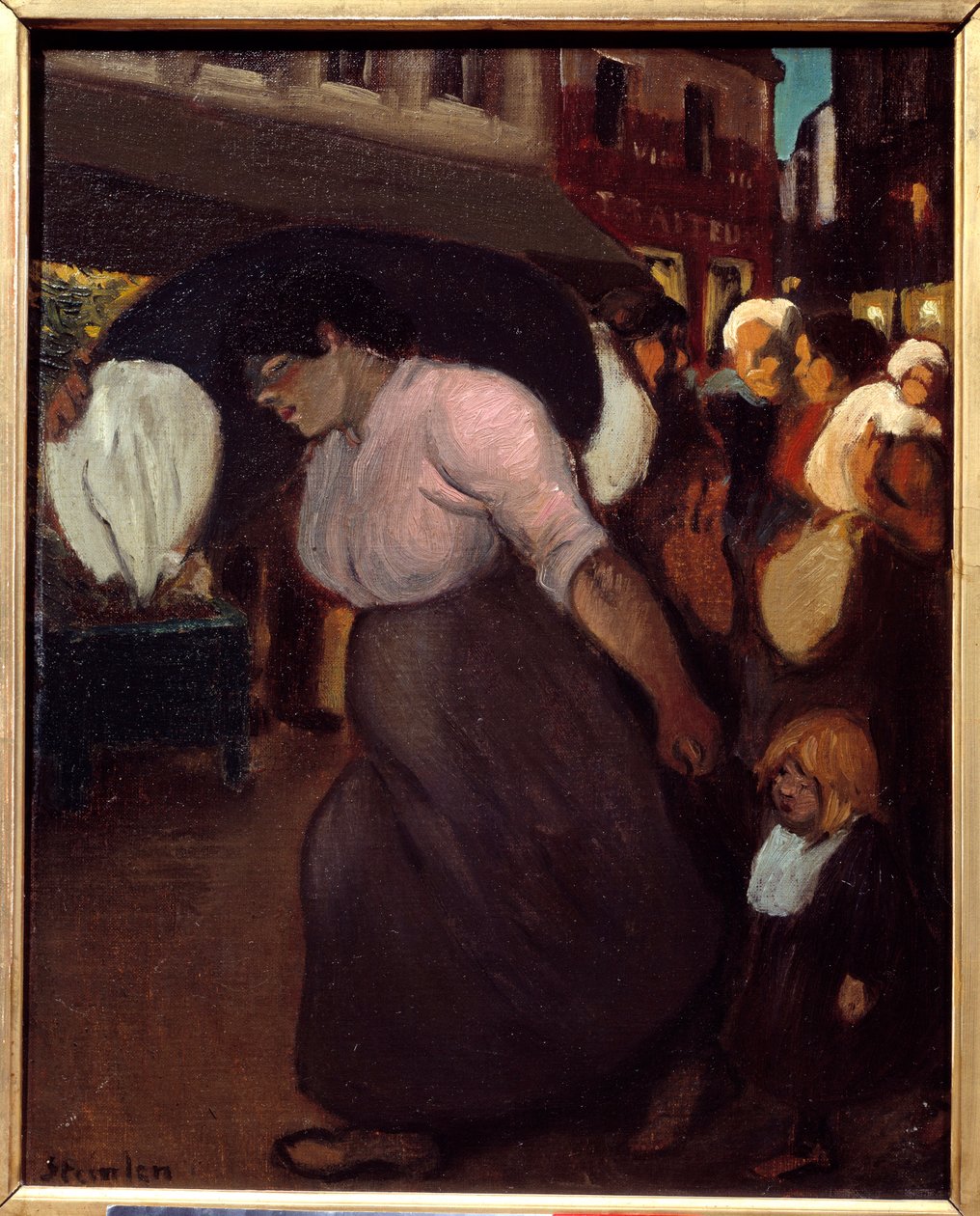 洗衣机。 Theophile Alexandre Steinlen (1859 - 1923) 的绘画，20 世纪。 布面油画。 弗农，普兰博物馆 作者 西奥菲勒·亚历山大·斯坦伦