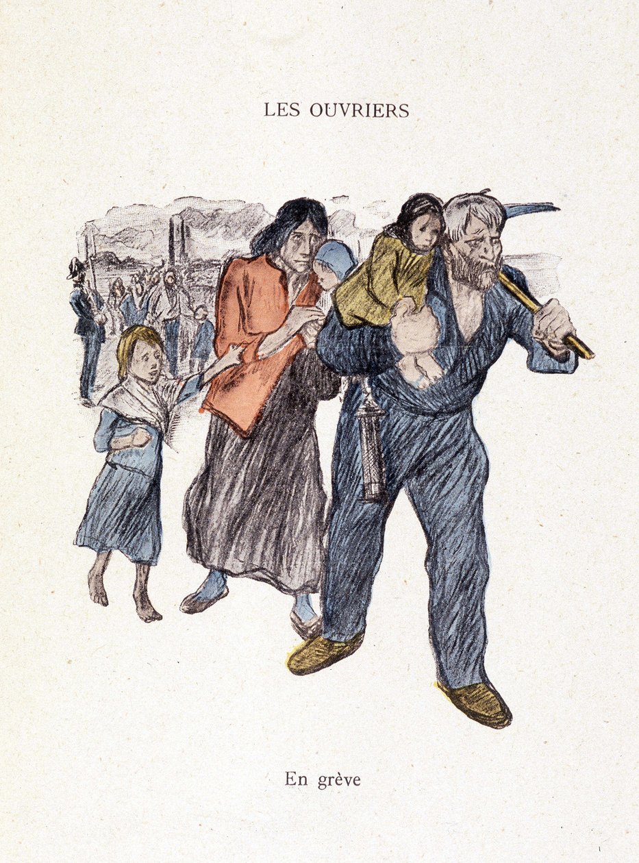 工人：罢工中的 "生活中"，作者斯坦伦 1901年 作者 西奥菲勒·亚历山大·斯坦伦