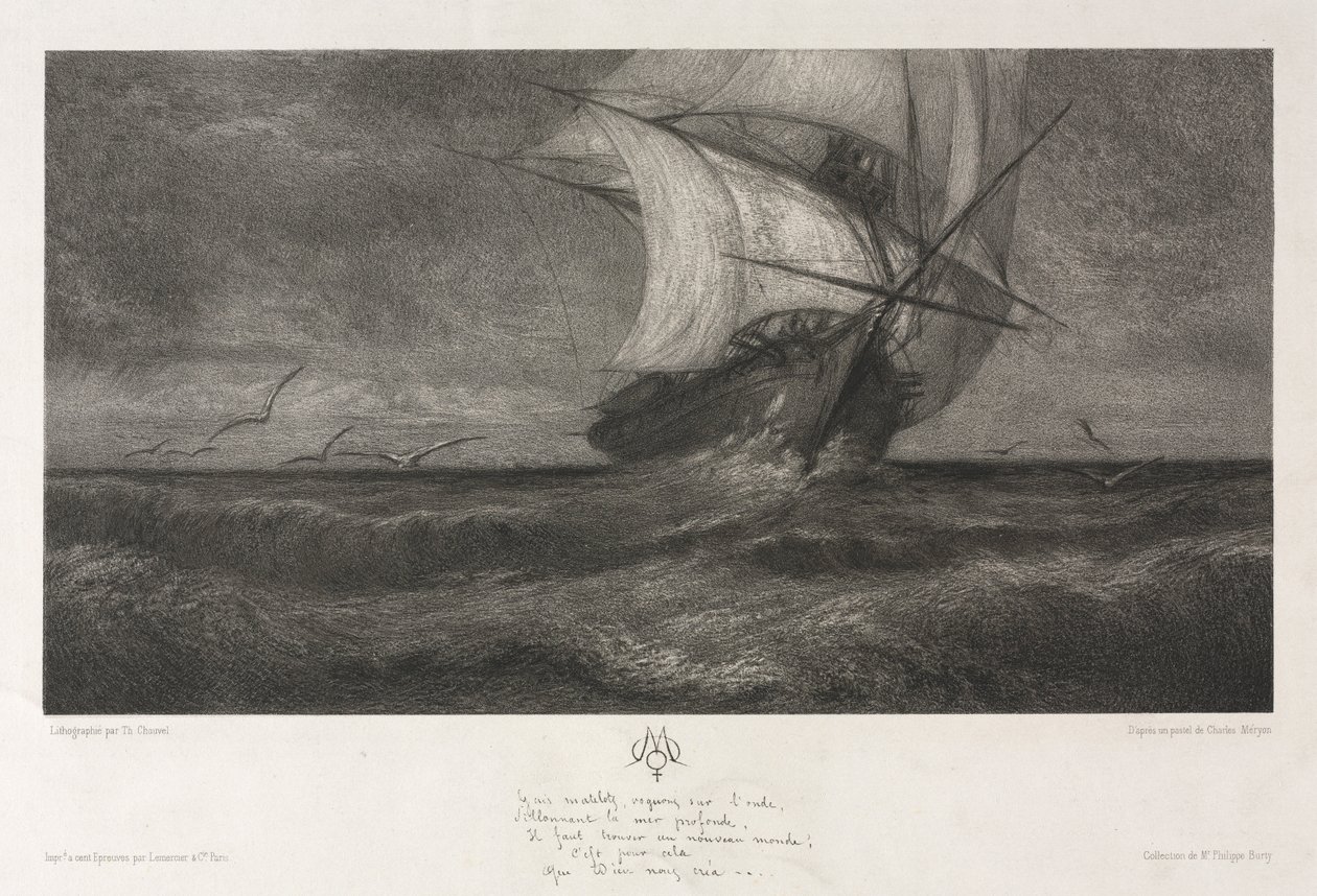 幽灵船，或在海浪上，1872年。 作者 西奥菲勒·纳西斯·肖维尔