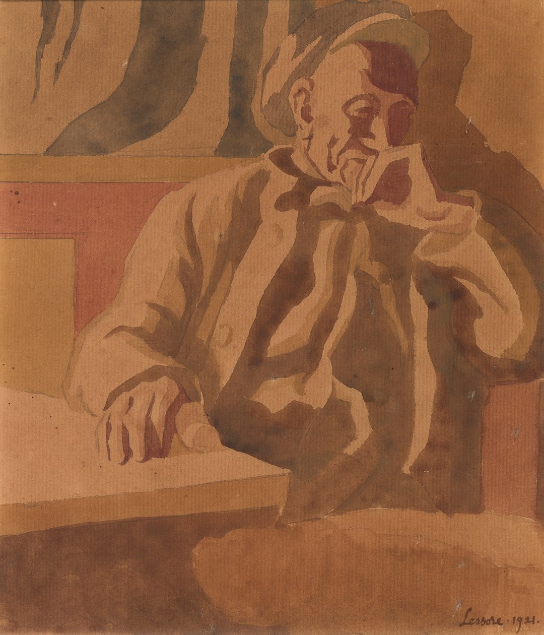 思想家，1921年（纸上文字） 作者 特蕾丝·雷索（Therese Lessore）