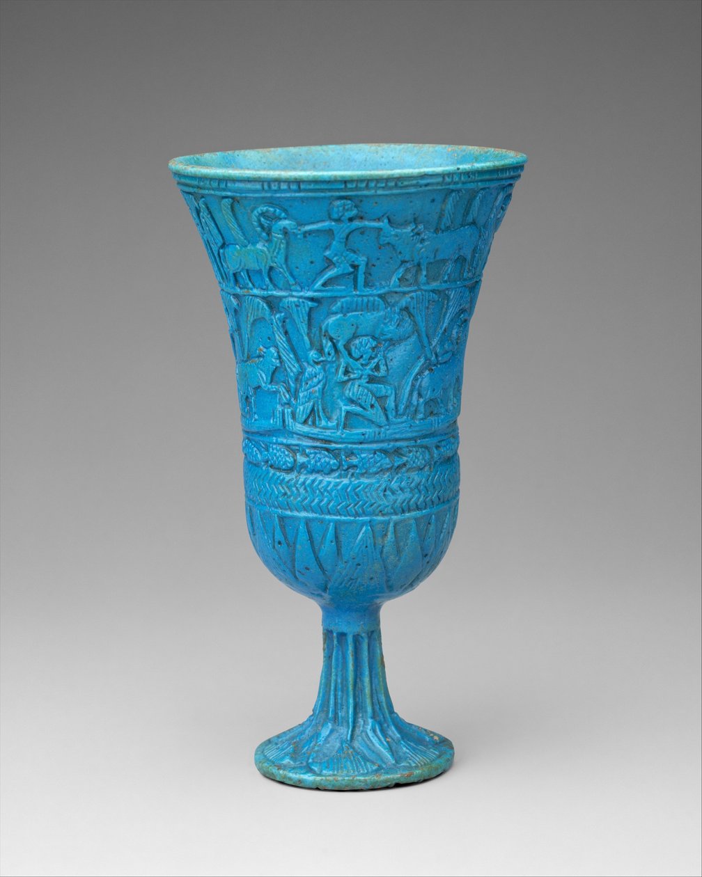 Lotiform Chalice，c.945-664 BC（彩陶） 作者 第三中期埃及