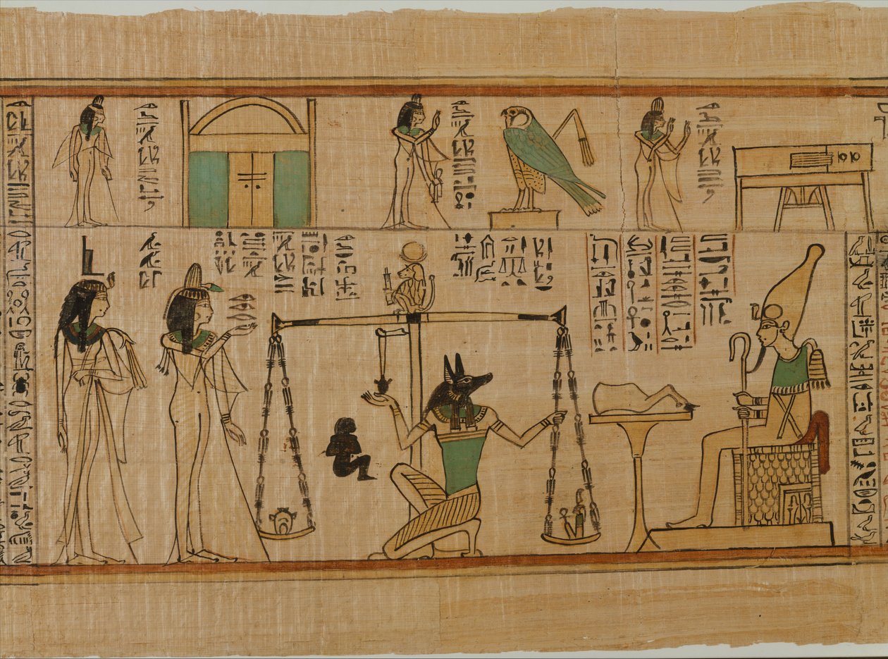 Amun Nanys Funerary Papyrus的歌手，公元前1050年（纸莎草纸，油漆） 作者 第三中期埃及