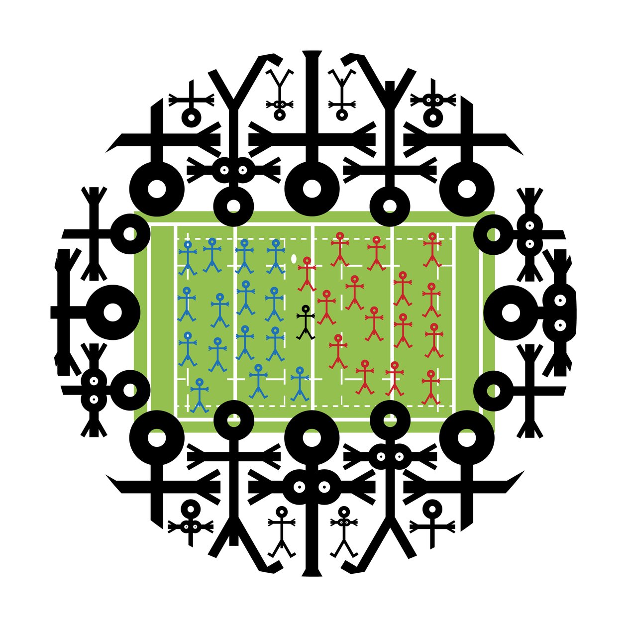 人群图标橄榄球，2006年 作者 这就是我