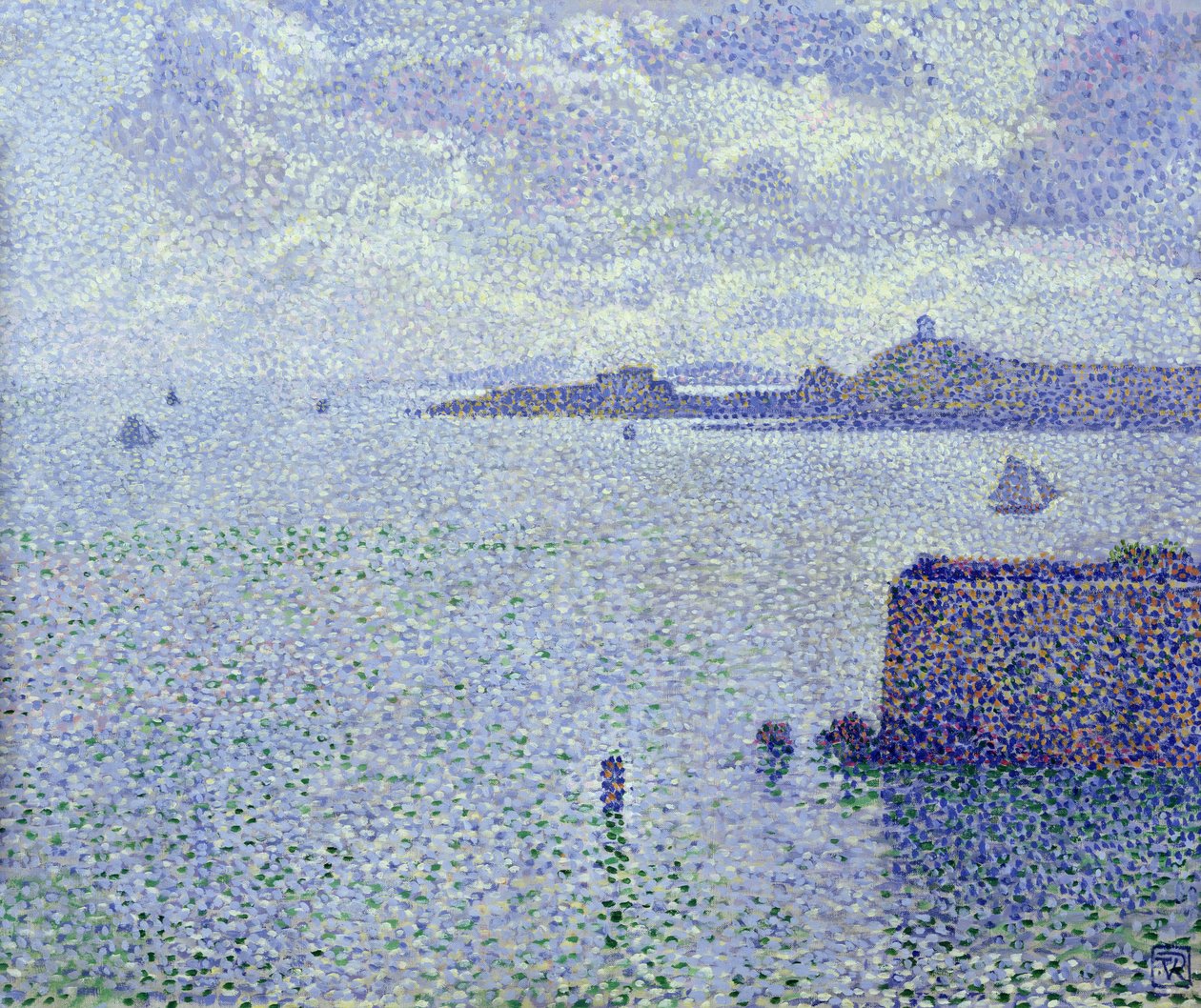 在河口的帆船，c.1892-93 作者 范·雷塞尔伯格（Théovan Rysselberghe）