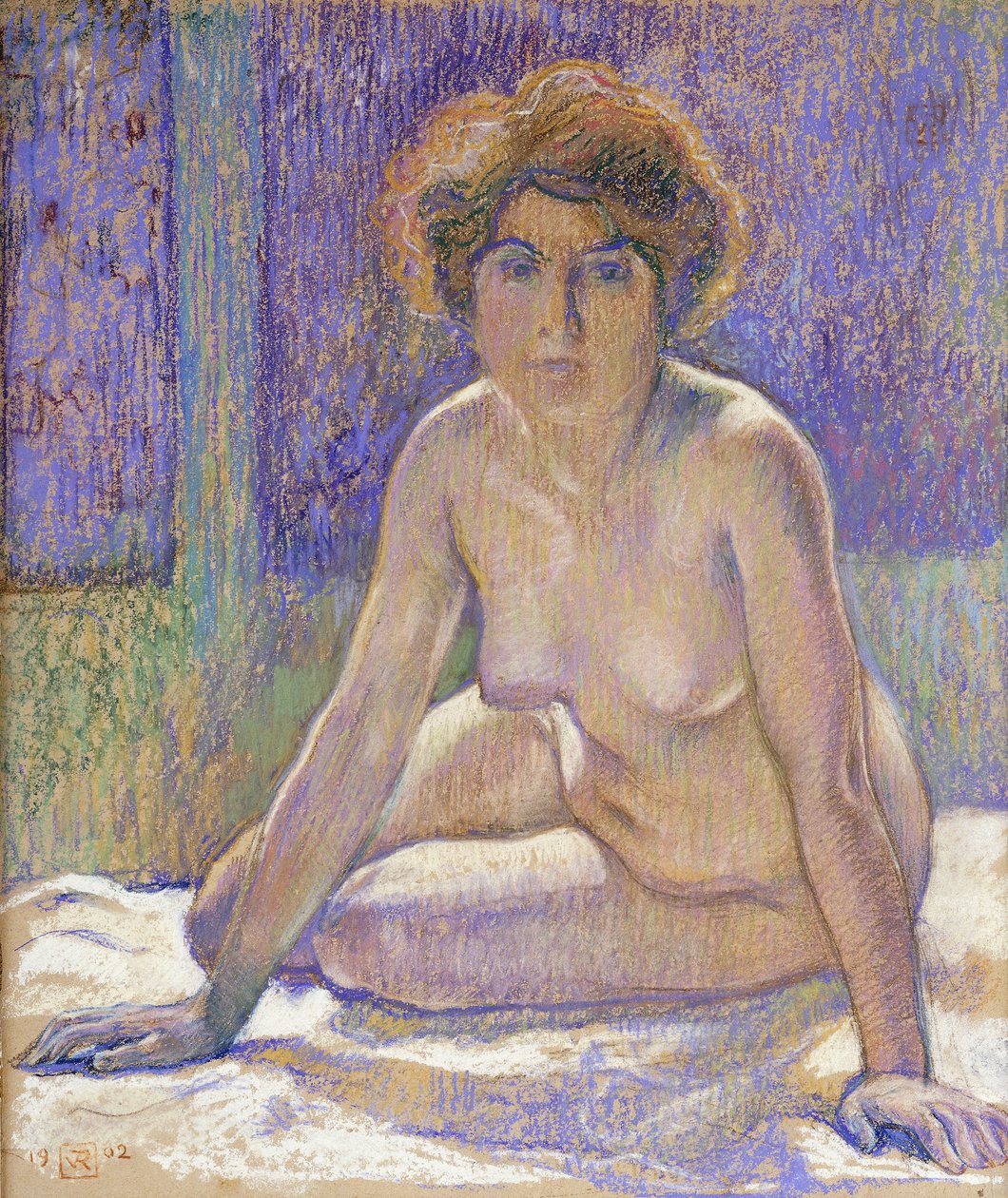 裸体女人坐像，摄于1912年 作者 范·雷塞尔伯格（Théovan Rysselberghe）