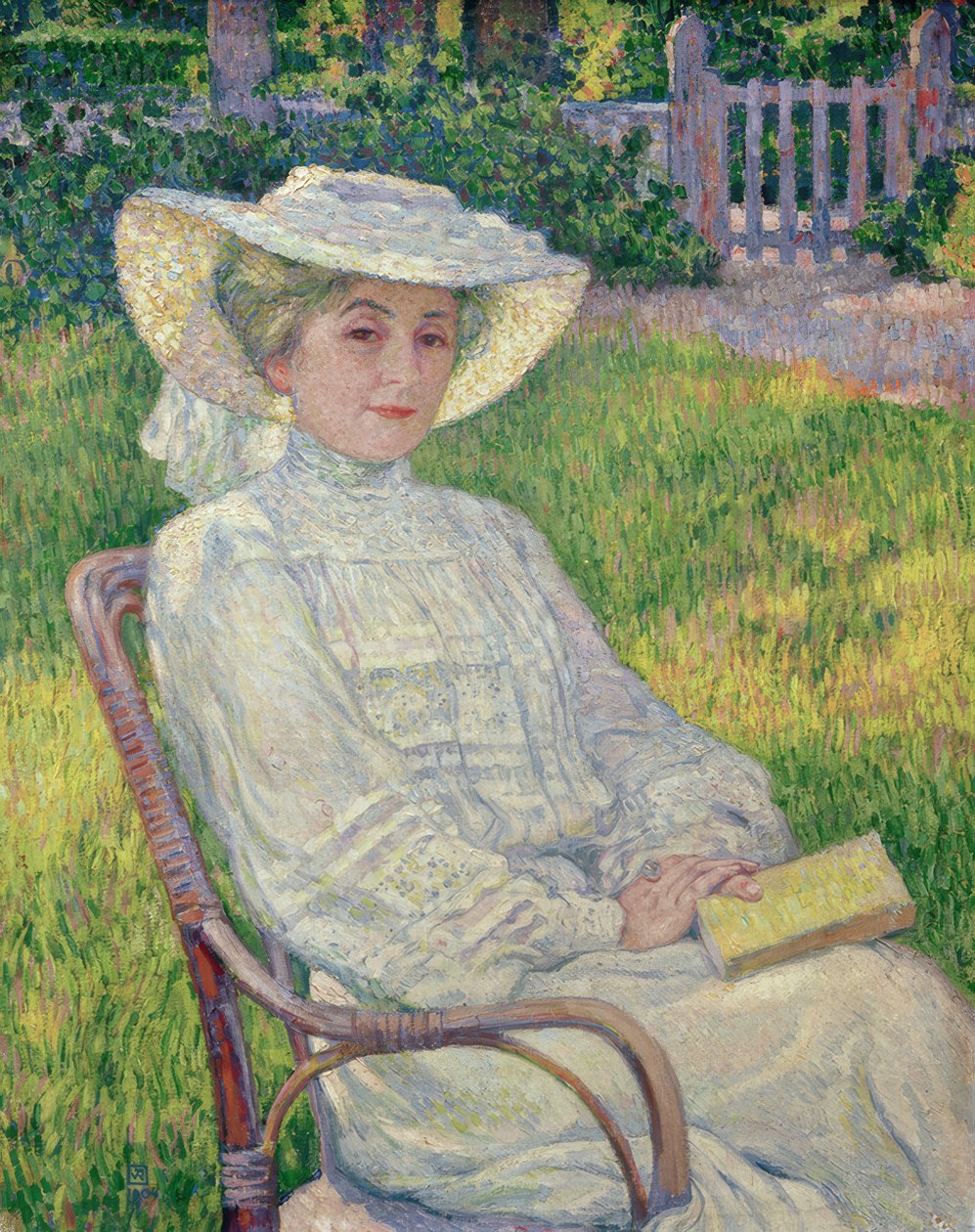 穿白衣的女士 作者 范·雷塞尔伯格（Théovan Rysselberghe）