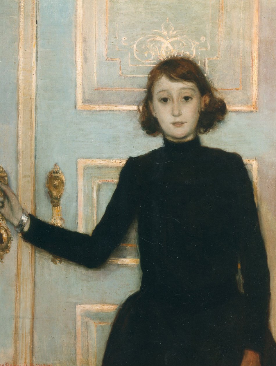 玛格丽特-凡-蒙斯的画像，1886年。 作者 范·雷塞尔伯格（Théovan Rysselberghe）