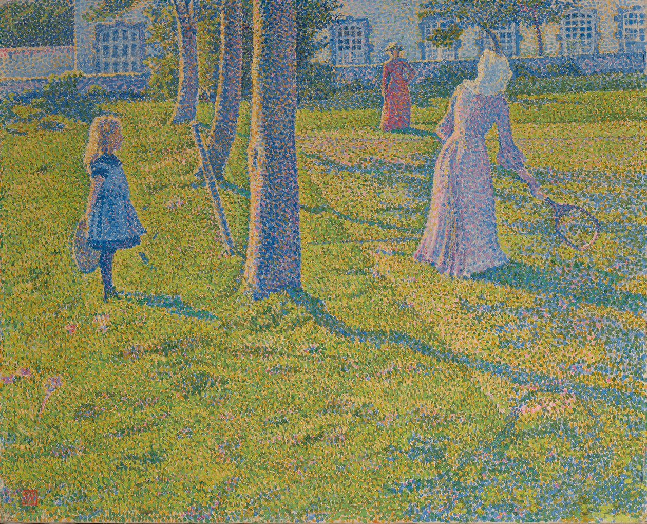 网球比赛》，1889年。 作者 范·雷塞尔伯格（Théovan Rysselberghe）
