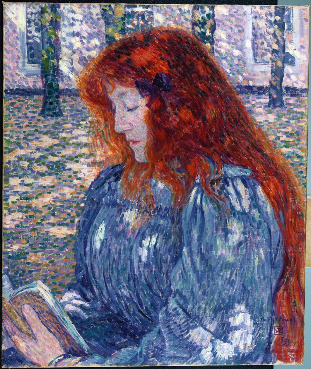 女人读，1899年 作者 范·雷塞尔伯格（Théovan Rysselberghe）