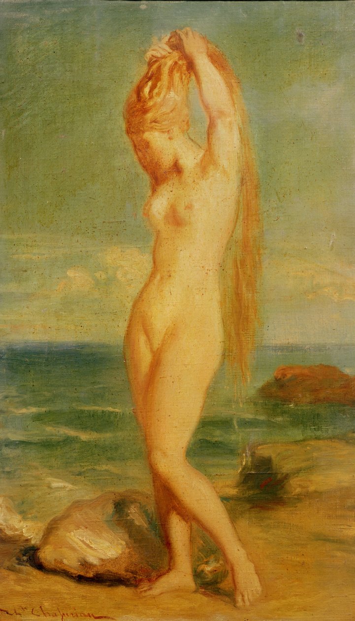 金星在海景（研究）中描绘，1839年（研究中的油） 作者 蒂奥多·切塞留