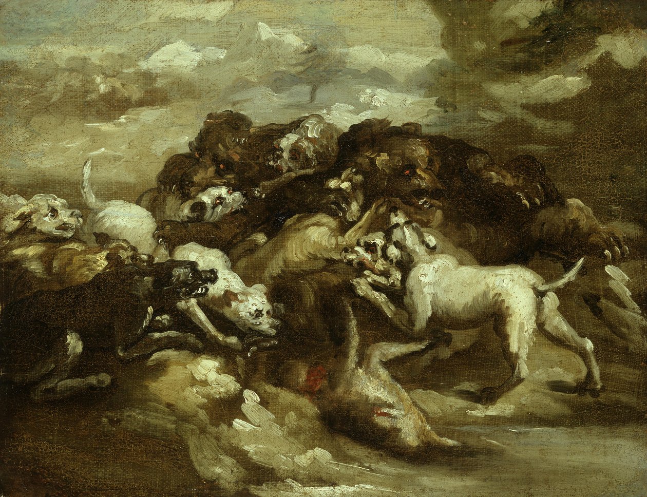 德国：狗熊大战 作者 西奥多·杰里科（Theodore Gericault）