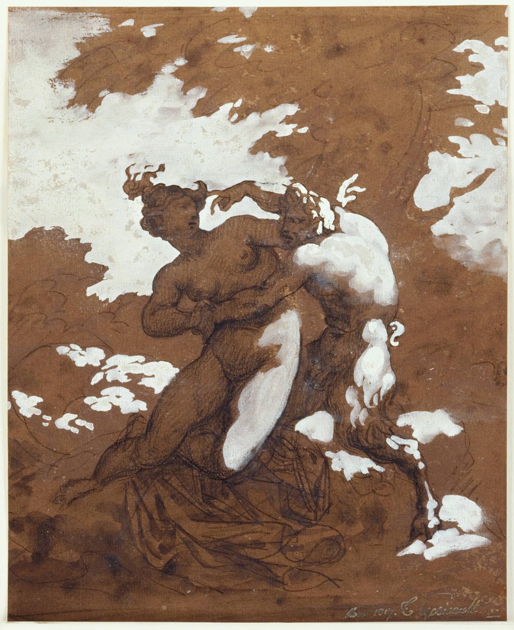 热里科 - 《萨提尔与仙女》，1817 年 作者 西奥多·杰里科（Theodore Gericault）