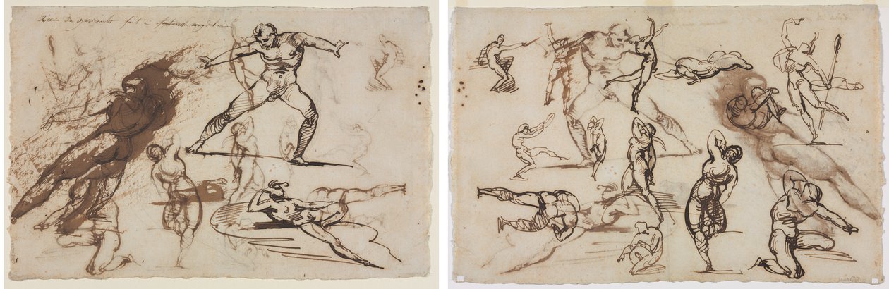 Géricault - 素描纸张（正面） 素描纸张（背面），1819 年 作者 西奥多·杰里科（Theodore Gericault）