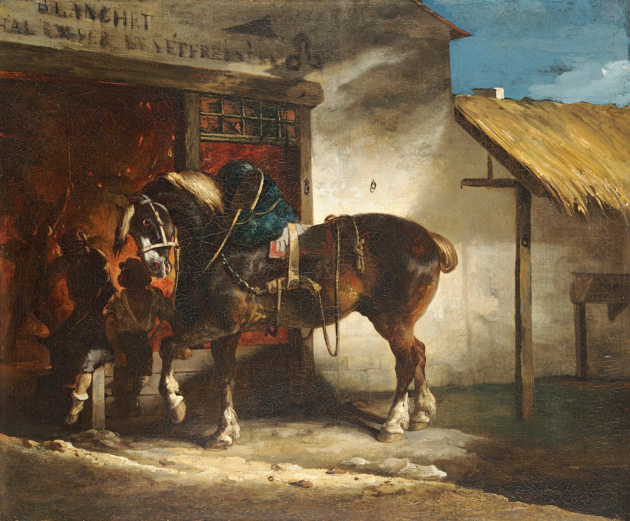 热里科 - 乡村锻造厂，约 1822 年 作者 西奥多·杰里科（Theodore Gericault）