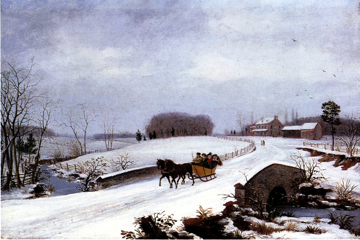 冬天的雪橇，1832年 作者 托马斯·伯奇