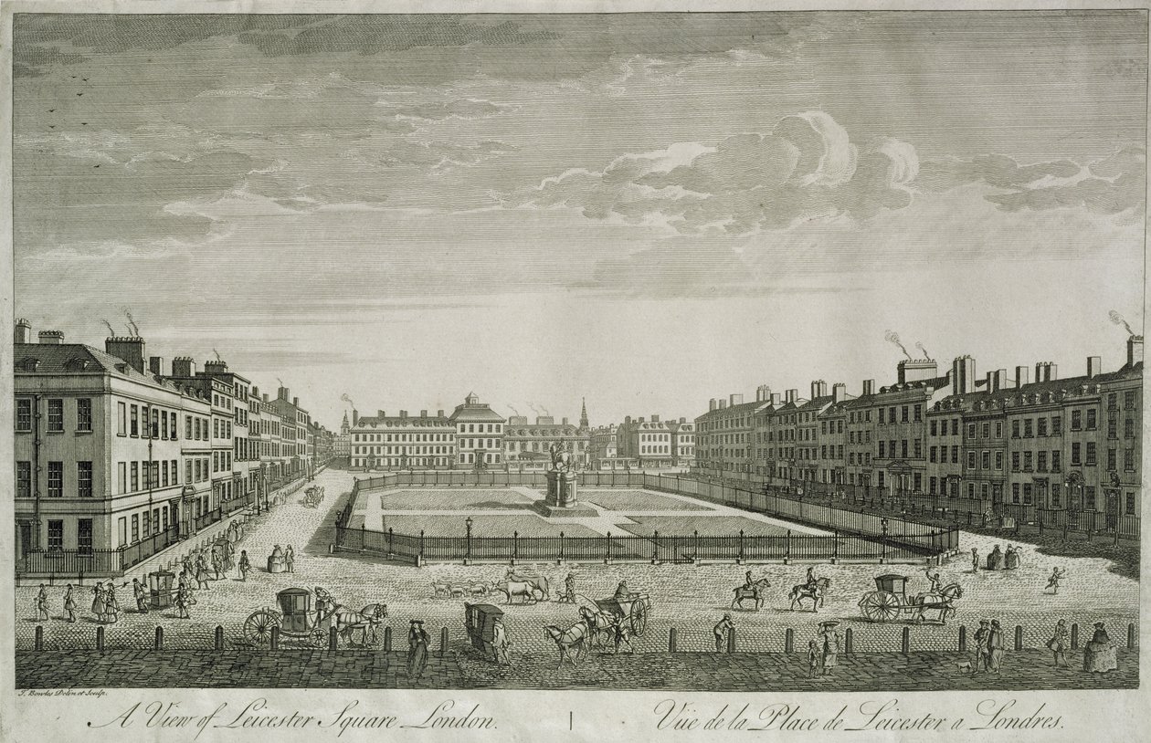 莱斯特广场的视图，1753年 作者 托马斯·鲍尔斯（Thomas Bowles）