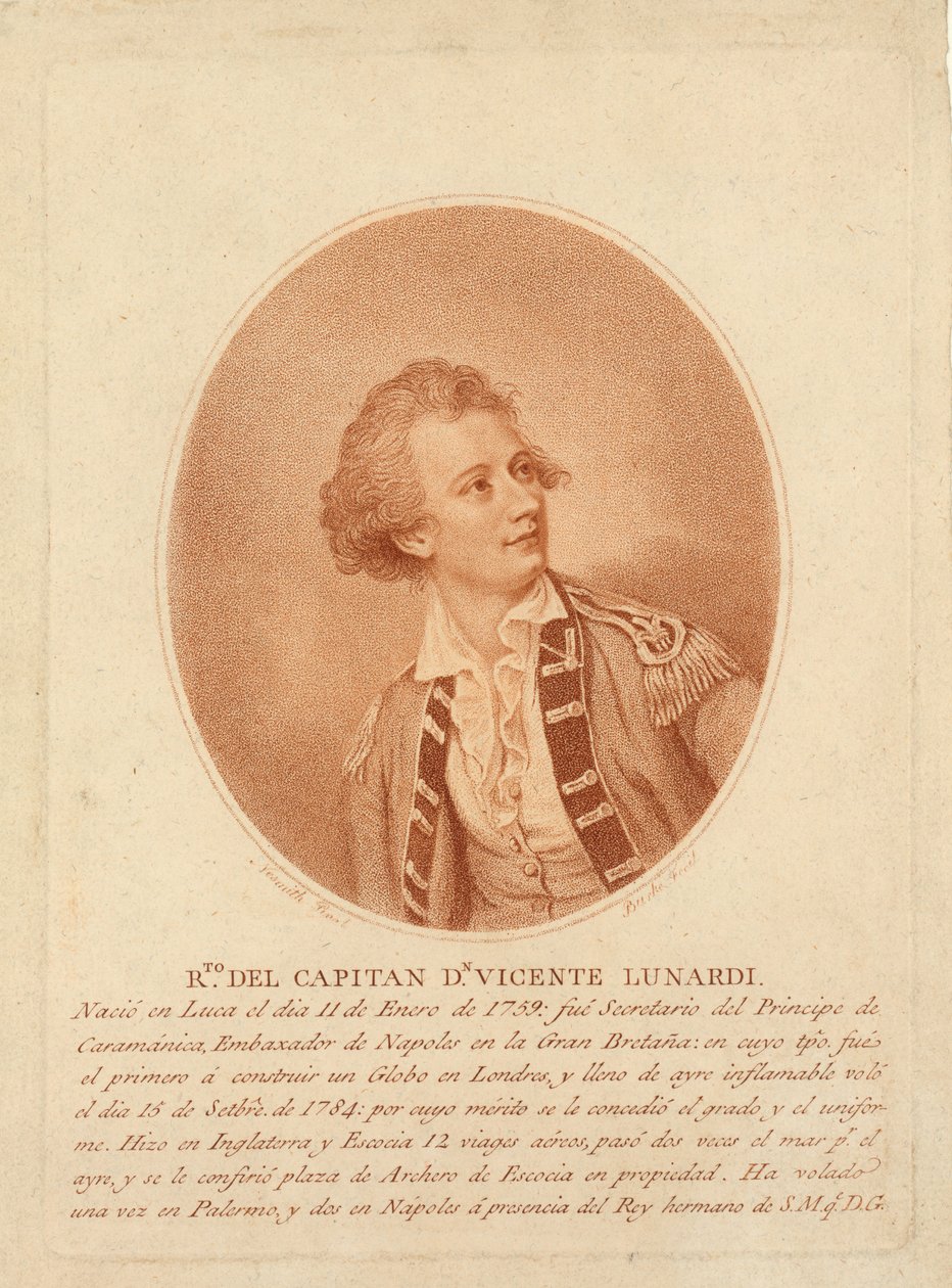 Vinciano Lunardi，1786-1800（点画雕刻） 作者 托马斯·伯克