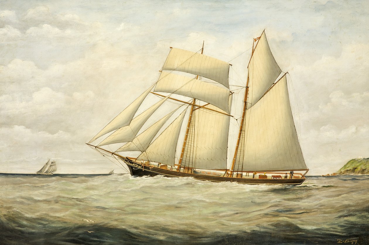 Schooner Saltram，1890-1900 作者 托马斯·奇吉（Thomas Chidgey）