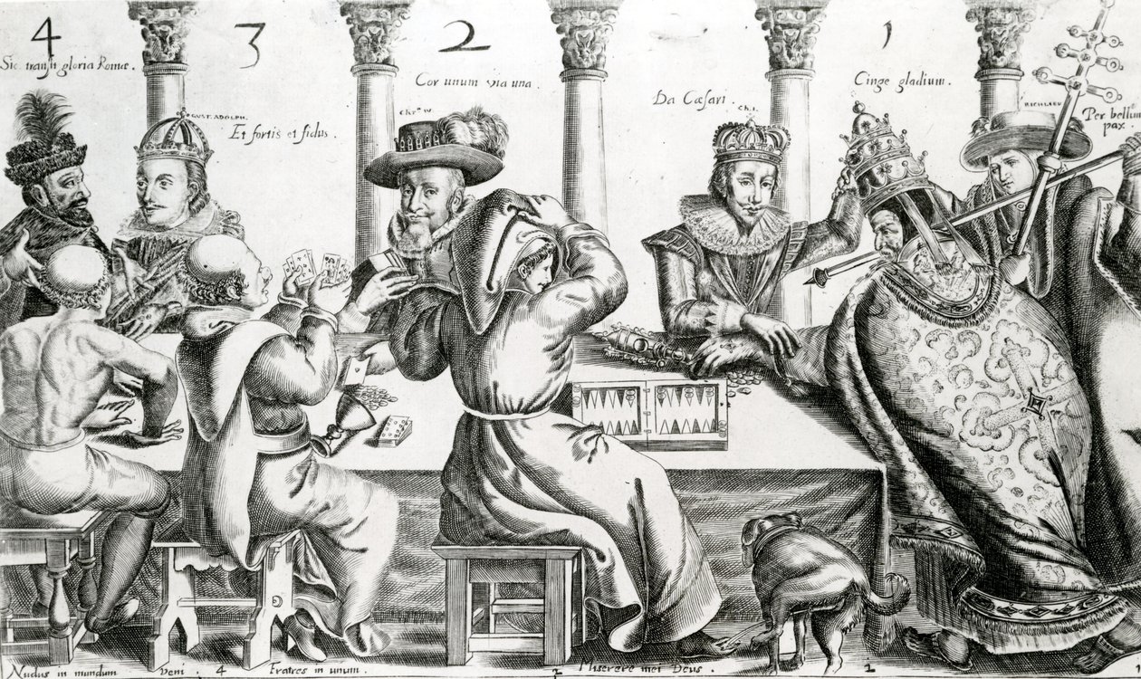 皇家和传教士游戏玩家，c.1609 作者 托马斯·科克森