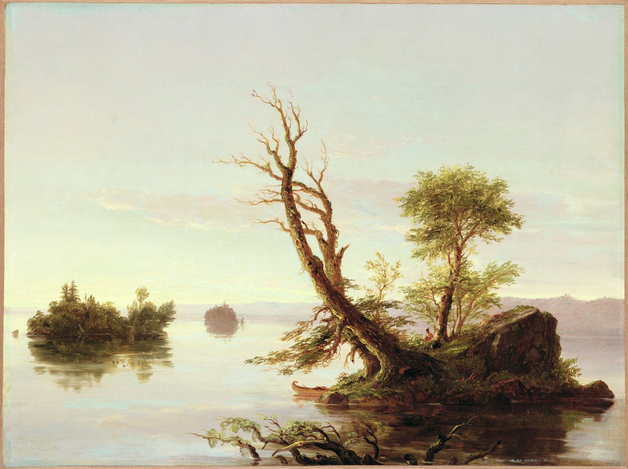 美国湖景，1844年 作者 托马斯·科尔