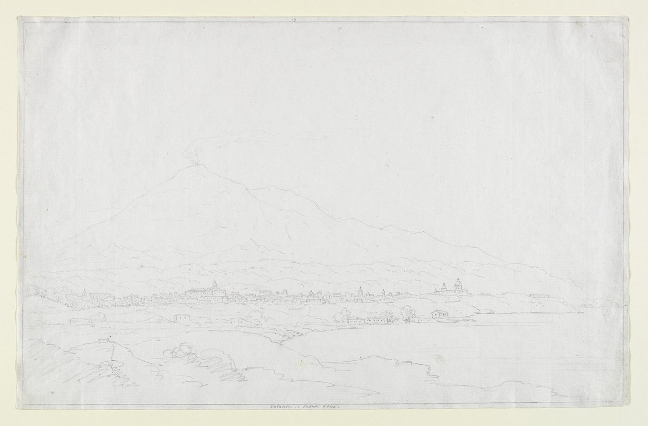 卡塔尼亚和埃特纳火山，西西里岛，1832年 作者 托马斯·科尔