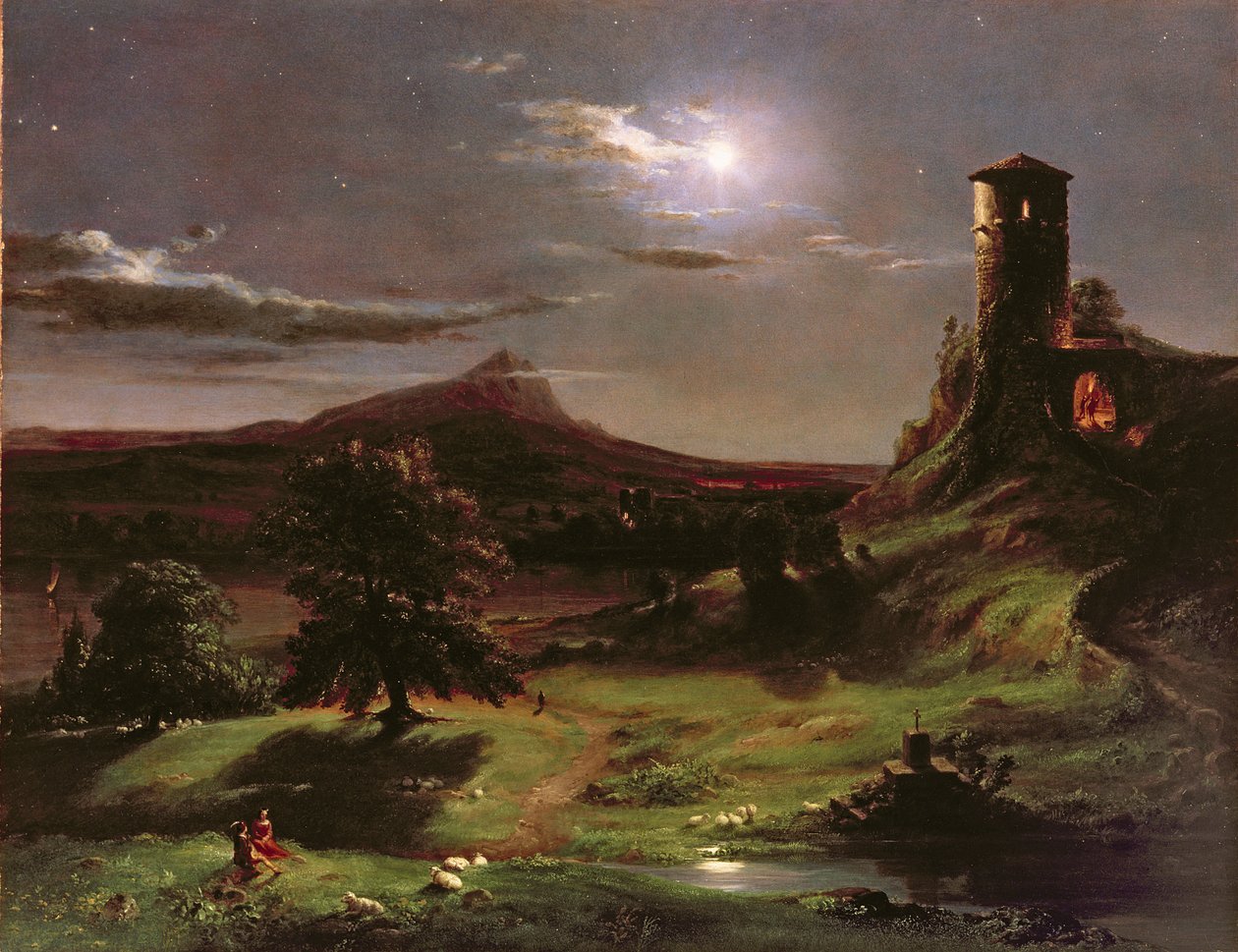 风景（月光），c.1833-34 作者 托马斯·科尔