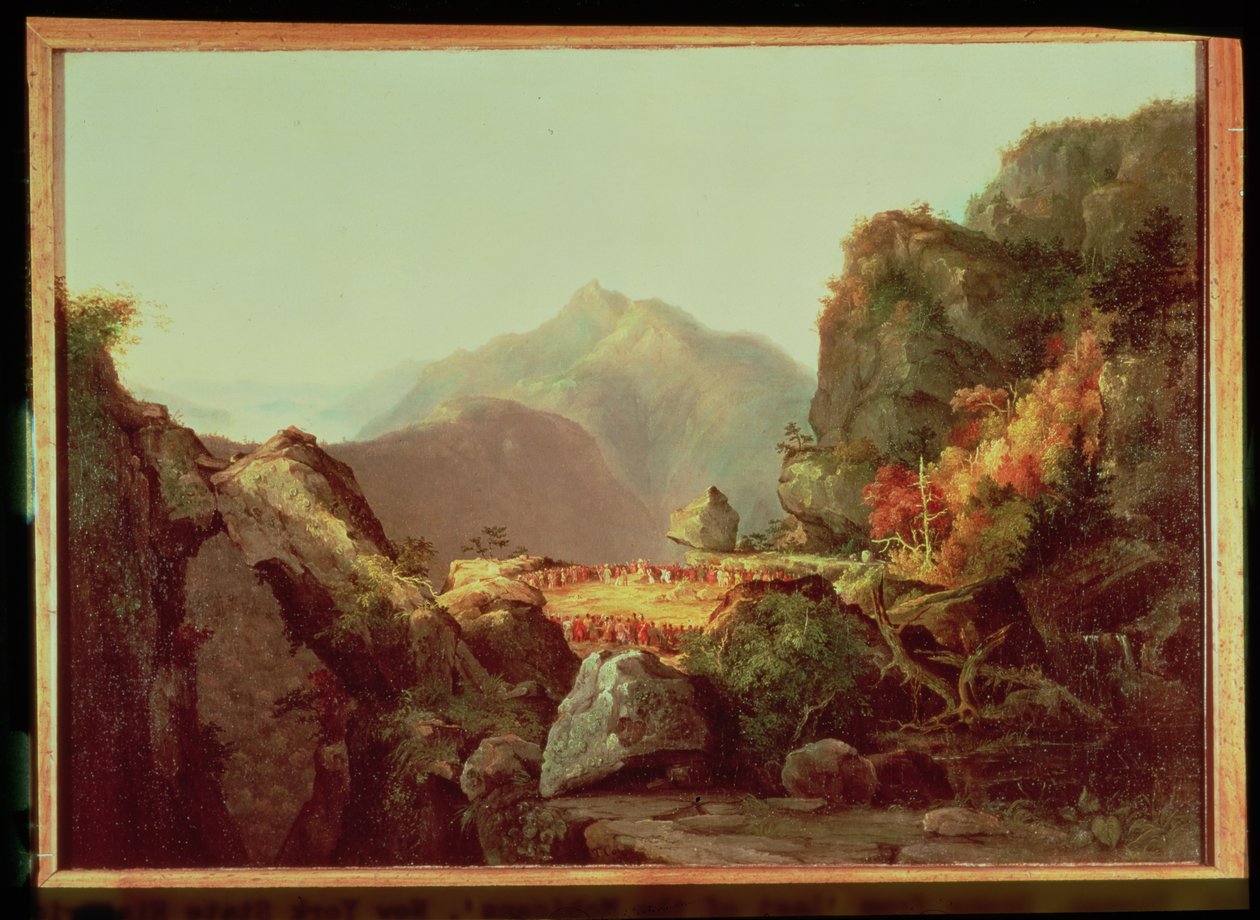 “最后的莫希干人”中的场景，由James Fenimore Cooper（1789-1851）出版，1826年出版 作者 托马斯·科尔