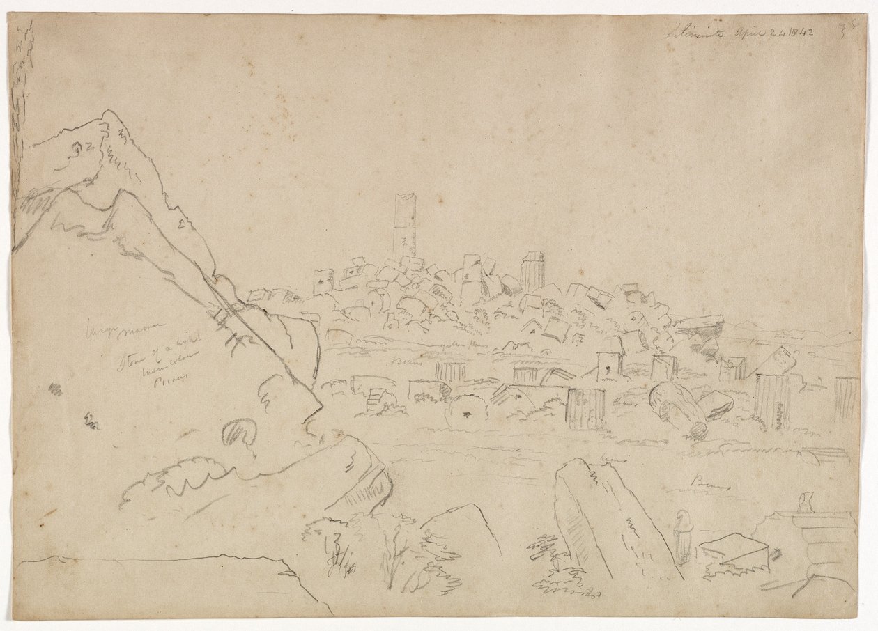 Selinute，西西里岛，1842年 作者 托马斯·科尔