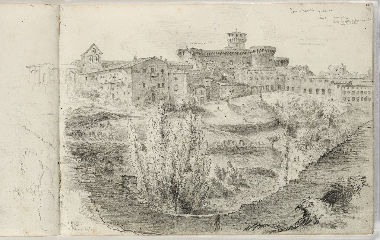 Rocca Nuova（或Torre Maschio，Volterra）c.1831 作者 托马斯·科尔