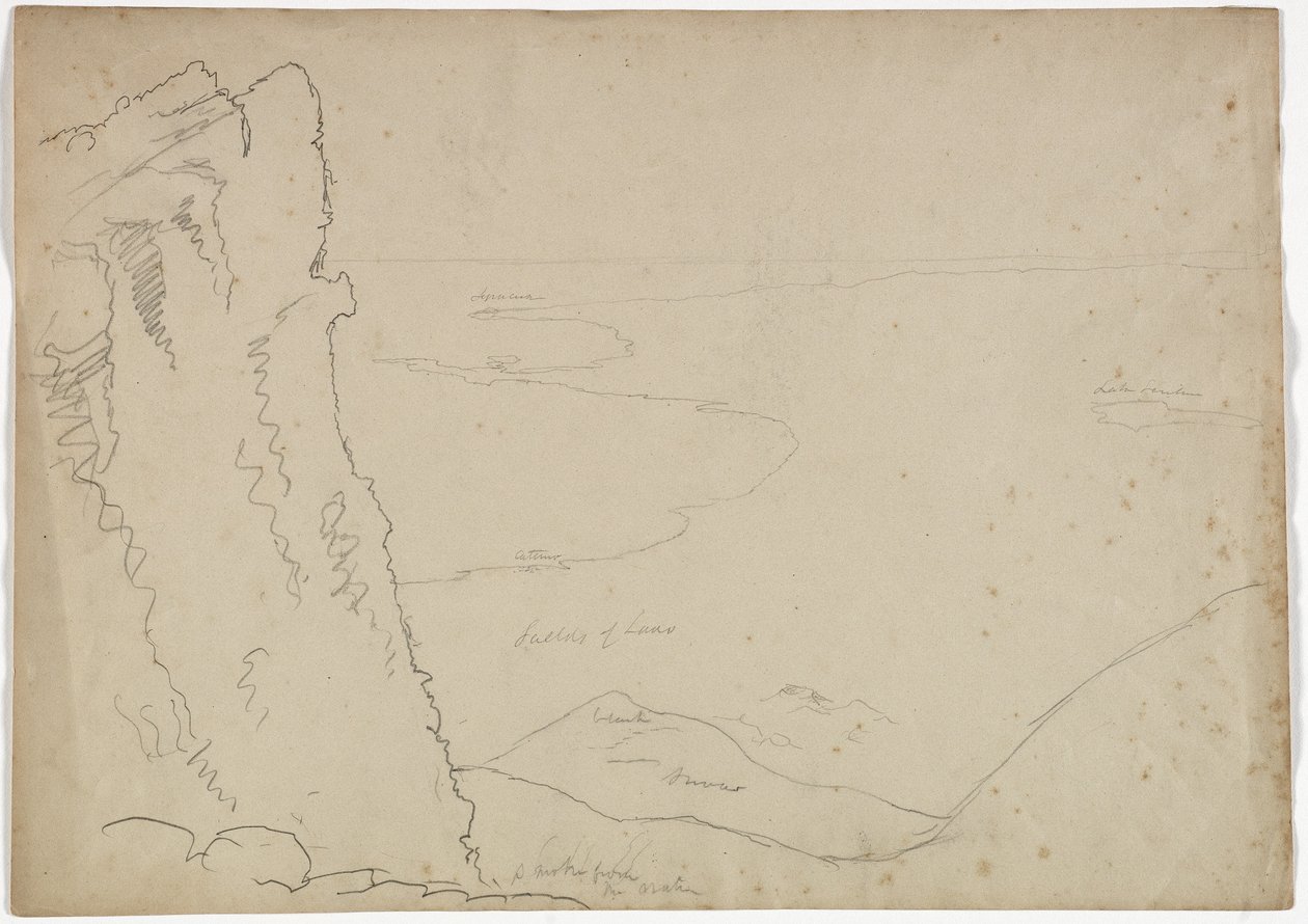 查看南从埃特纳火山，西西里岛，1842年 作者 托马斯·科尔