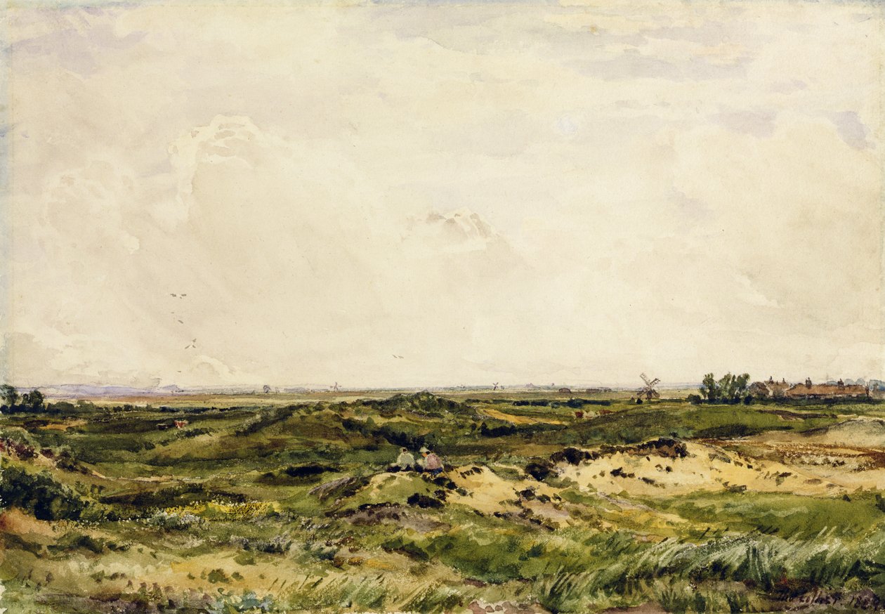 靠近Caistor，1889年（纸上石墨） 作者 托马斯·科利尔
