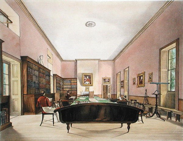 直布罗陀驻军图书馆的上层房间，由JM Carter，1845年在直布罗陀岩石和堡垒的选择视图中说明（另见224299） 作者 托马斯·科尔曼·迪布丁